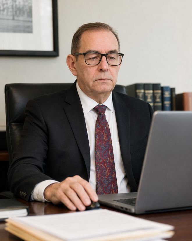 Dr. Oswaldo Eufrásio Jr. em seu escritório em Guarulhos